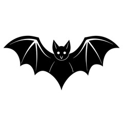 Black Bat on White Background - Halloween-Themed Vector Mockup