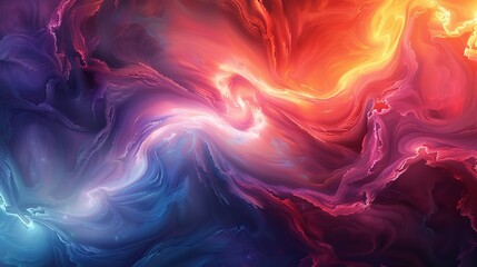 Fototapeta premium Vibrant cosmic nebula with bright colors and swirling patterns, capturing a stunning view of outer space with energetic waves and light.