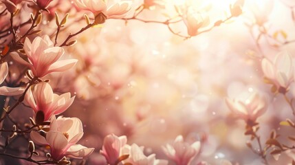 Obraz premium Blooming Magnolia Tree in Sunlight