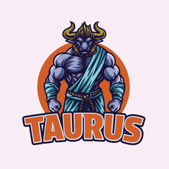 Taurus Bull Masculine Mascot Vector
