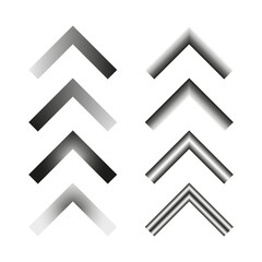 Abstract gradient arrows. Black and white chevrons. Geometric vector set. Modern design elements.