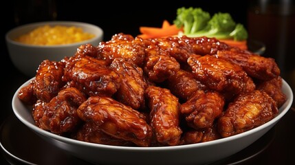 Barbecue chicken wings with sauce 