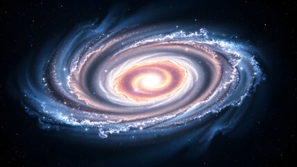 Massive spiral galaxy glowing like a windmill in space