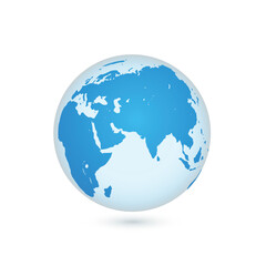 Earth globe transparent mock up world map sphere shape realistic vector illustration