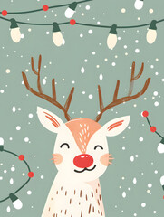 New Year's and Christmas festival cards in a 2D doodle illustrator style on pastel color backgrounds for graphic advertising.