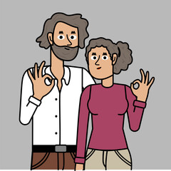 couple making okay gesture with their fingers
