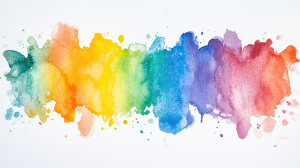 Fototapeta premium Artistic Watercolor Splash Design with Vibrant Colors and Textured Elements. Creative Illustration of a Colorful Rainbow Pattern for Decorative Purposes.