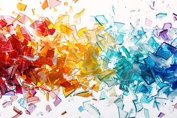 Background of shattered colorful glass