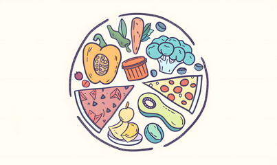 fruits and vegetable herbal concept  for background or 2d illustrator cartoon.