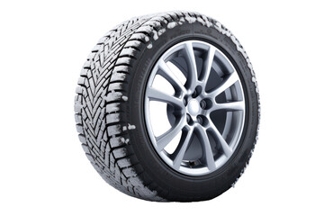 Obraz premium Isolated illustration of car tires covered with snow on a white background.