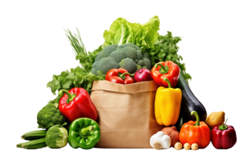 Fun way to organize your grocery bags with vegetables