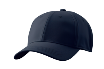 Navy blue baseball cap isolated on white background.
