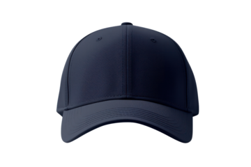 Navy blue baseball cap isolated on white background.