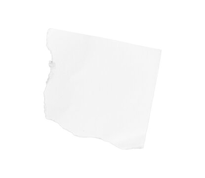 White ripped piece of paper isolated on transparent background PNG file