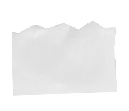 White ripped piece of paper isolated on transparent background PNG file