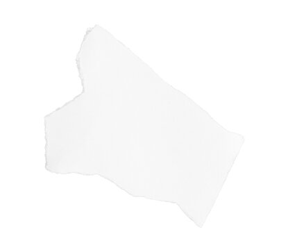White ripped piece of paper isolated on transparent background PNG file