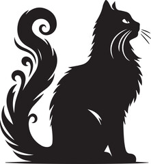 Obraz premium a cat silhouette vector