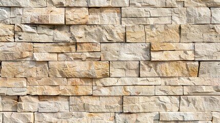 Obraz premium Background texture of wide beige brick wall for home and office design.