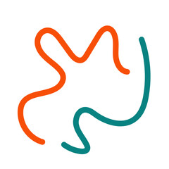 Obraz premium Orange blue squiggle lines decoration 