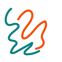 Obraz premium Orange blue squiggle lines decoration 