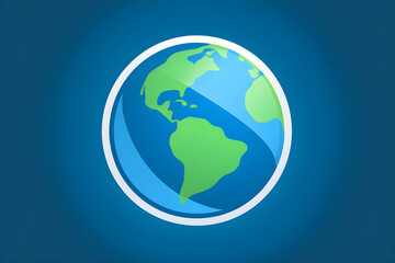 Fototapeta premium Iconic Representation of the Earth - A Contemporary, Simplified Blue and Green Globe Icon