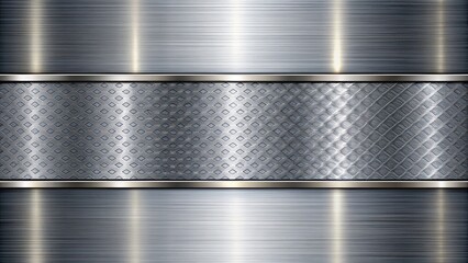 Abstract metal background texture with brushed steel, shiny chrome, and industrial design elements, metallic, abstract