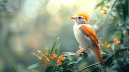 Colorful Bird in Lush Greenery