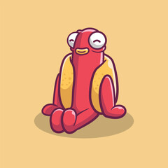 illustration of a hotdog sitting
