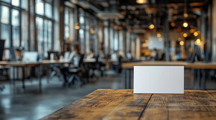 blank white business card set against a neutral background. The card's simplicity and clean design make it perfect for showcasing logos, branding, or personalized text
