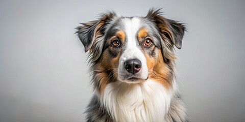 Geometrically simplified Australian Shepherd posing for camera, geometric, dog, pet, companion, Australian Shepherd, breed