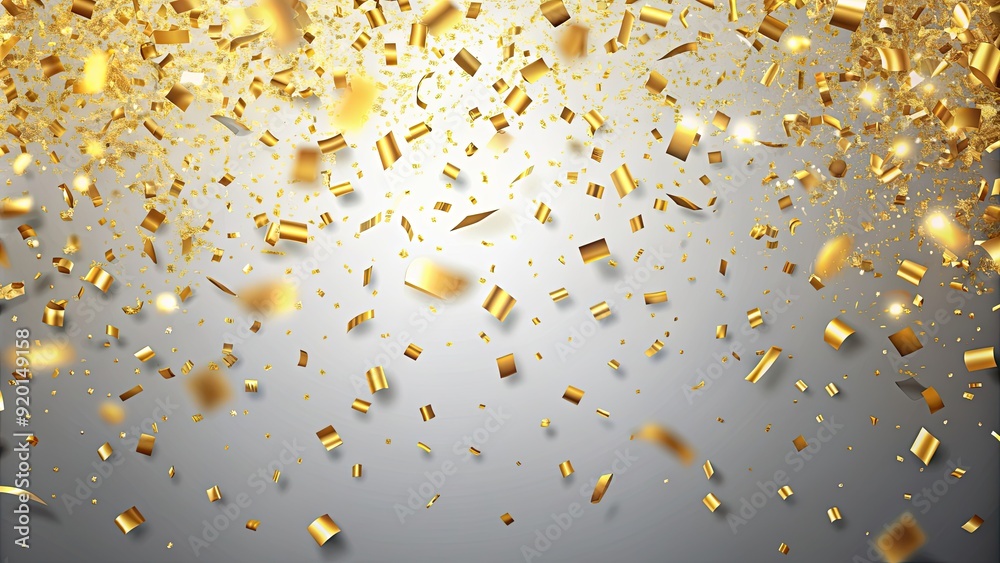 Poster golden confetti falling in celebration , gold, confetti, party, shiny, glitter, falling, festive, ba