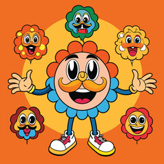 Cartoon abstract character vector artwork