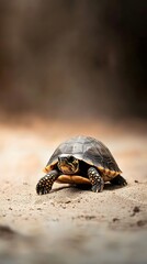Obraz premium Tortoise Traversing the Desert Sands