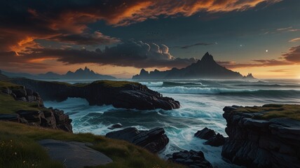 Fototapeta premium sunrise over the ocean