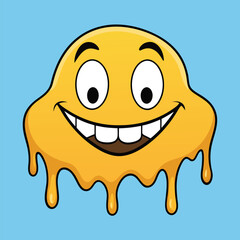 Smiley face melt cartoon vector artwork