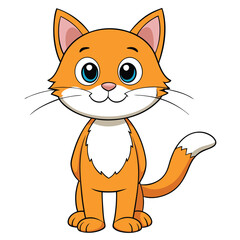 Little cute cat cartoon character vector image