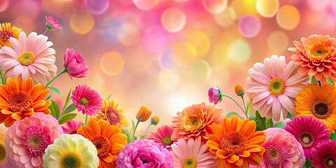 Pink and orange flowers creating a vibrant and beautiful background, floral, nature, vibrant, colorful, blooming, botanical