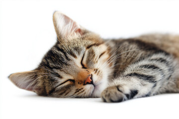 Obraz premium Close up of cat is sleeping, a sleeping cat with closed eyes.