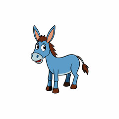 mule isolated on white, mule vector illustration, animal vector art, mule silhouette, pet vector icon, donkey cartoon line art, eps