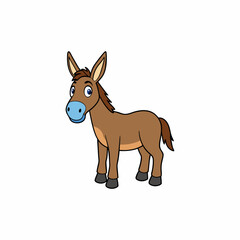 mule isolated on white, mule vector illustration, animal vector art, mule silhouette, pet vector icon, donkey cartoon line art, eps