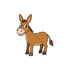 mule isolated on white, mule vector illustration, animal vector art, mule silhouette, pet vector icon, donkey cartoon line art, eps