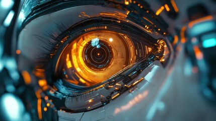 Artificial Intelligence Eye Close Up