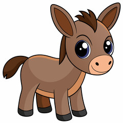 mule isolated on white, mule vector illustration, animal vector art, mule silhouette, pet vector icon, donkey cartoon line art, eps