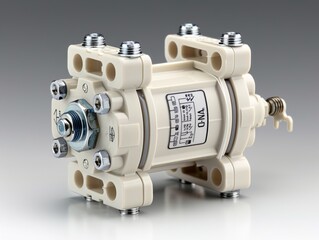 Detailed Close up of Electrical Circuit Breaker with Precision Safety Features