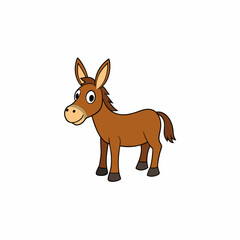mule isolated on white, mule vector illustration, animal vector art, mule silhouette, pet vector icon, donkey cartoon line art, eps