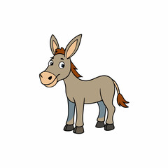 mule isolated on white, mule vector illustration, animal vector art, mule silhouette, pet vector icon, donkey cartoon line art, eps