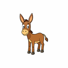mule isolated on white, mule vector illustration, animal vector art, mule silhouette, pet vector icon, donkey cartoon line art, eps