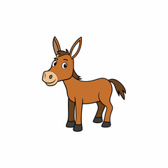 mule isolated on white, mule vector illustration, animal vector art, mule silhouette, pet vector icon, donkey cartoon line art, eps