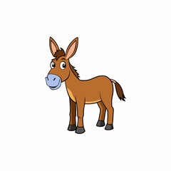 mule isolated on white, mule vector illustration, animal vector art, mule silhouette, pet vector icon, donkey cartoon line art, eps
