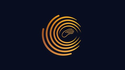 Abstract Circle Logo with Hand Symbol